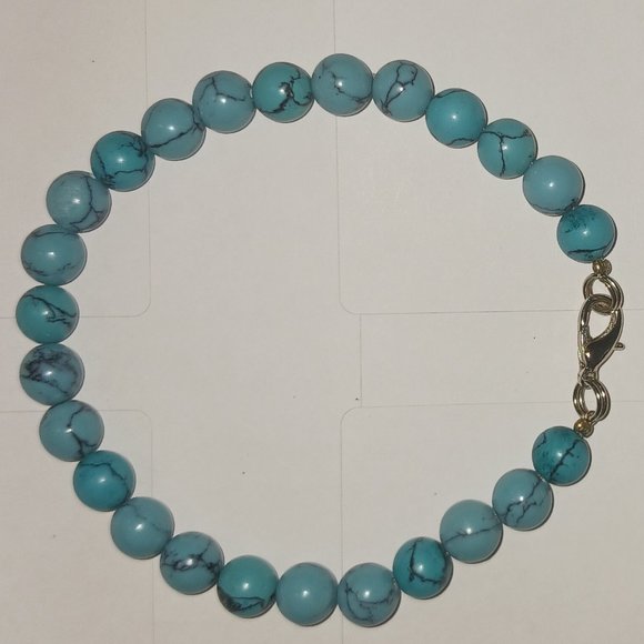 Vintage Hand Crafted Genuine Turquoise Beaded Bracelet - Picture 4 of 13